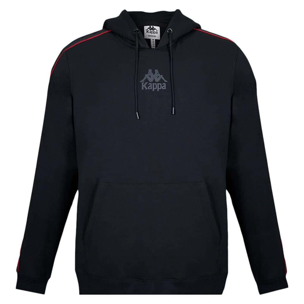 Polerón Kappa Men Hoodie Black Banda Logo Black