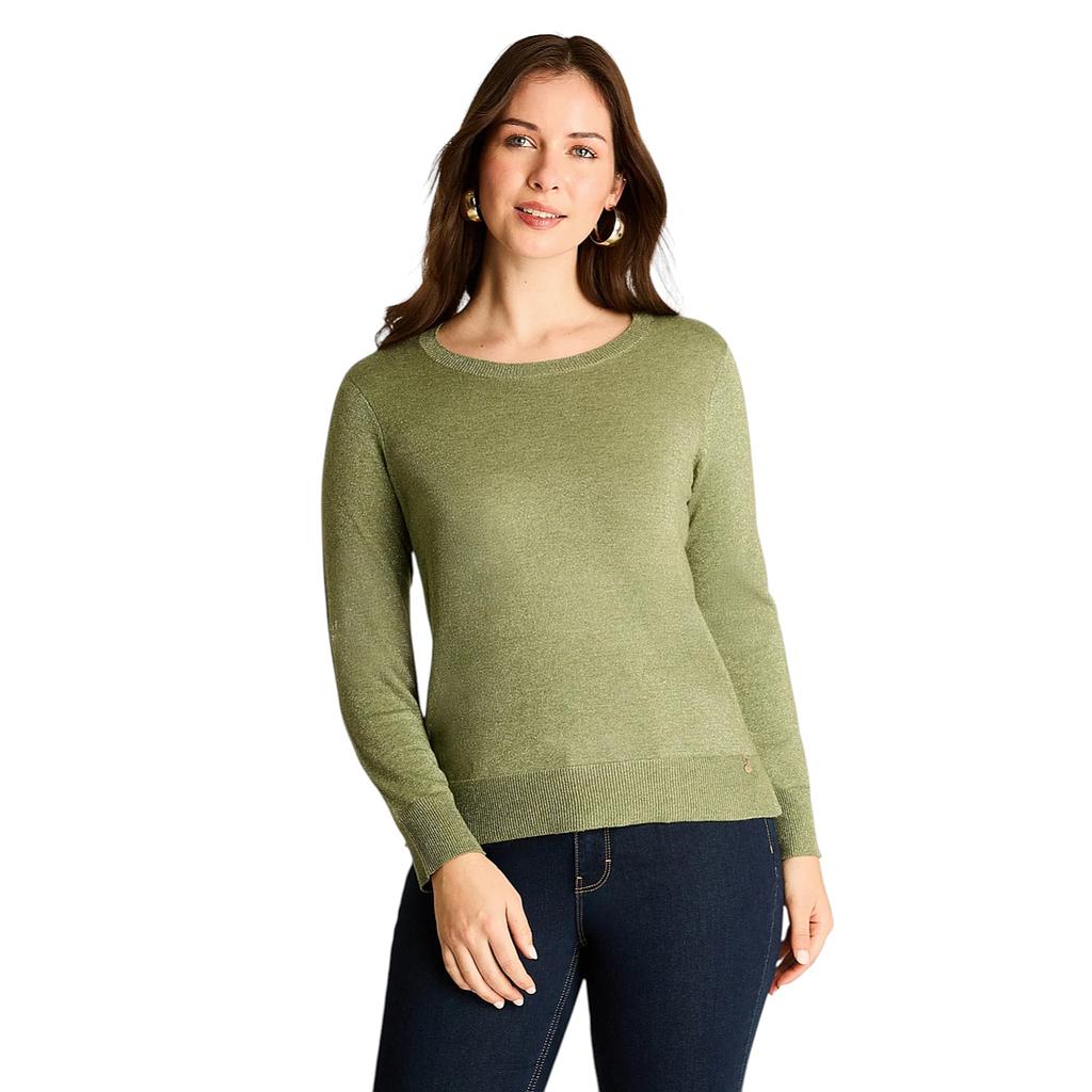 SWEATER CON BRILLOS VERDE LDP